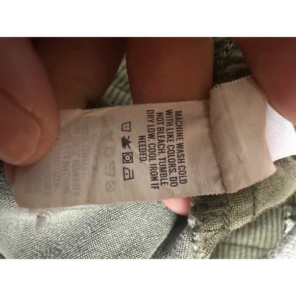 Aerie Womens Large Small Ribbed Woven Jogger Pants Green Lyocell Relax Comfy - Picture 8 of 9